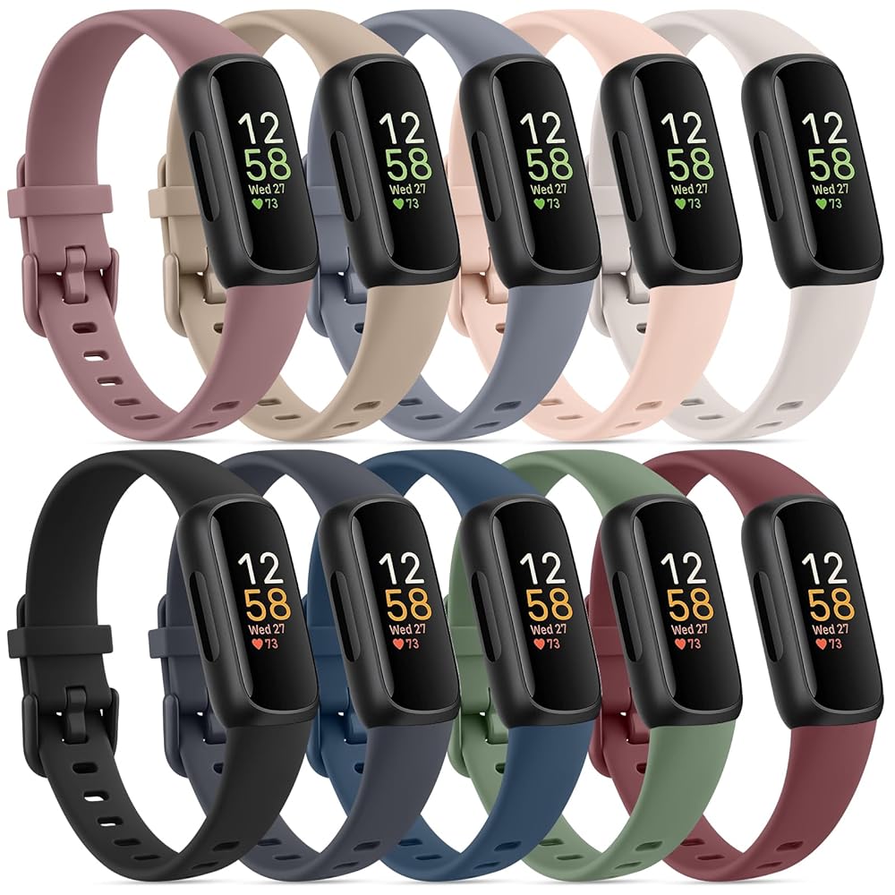 Amazon.com: 10 Pack Fitbit Inspire 3 Bands - Soft Silicone